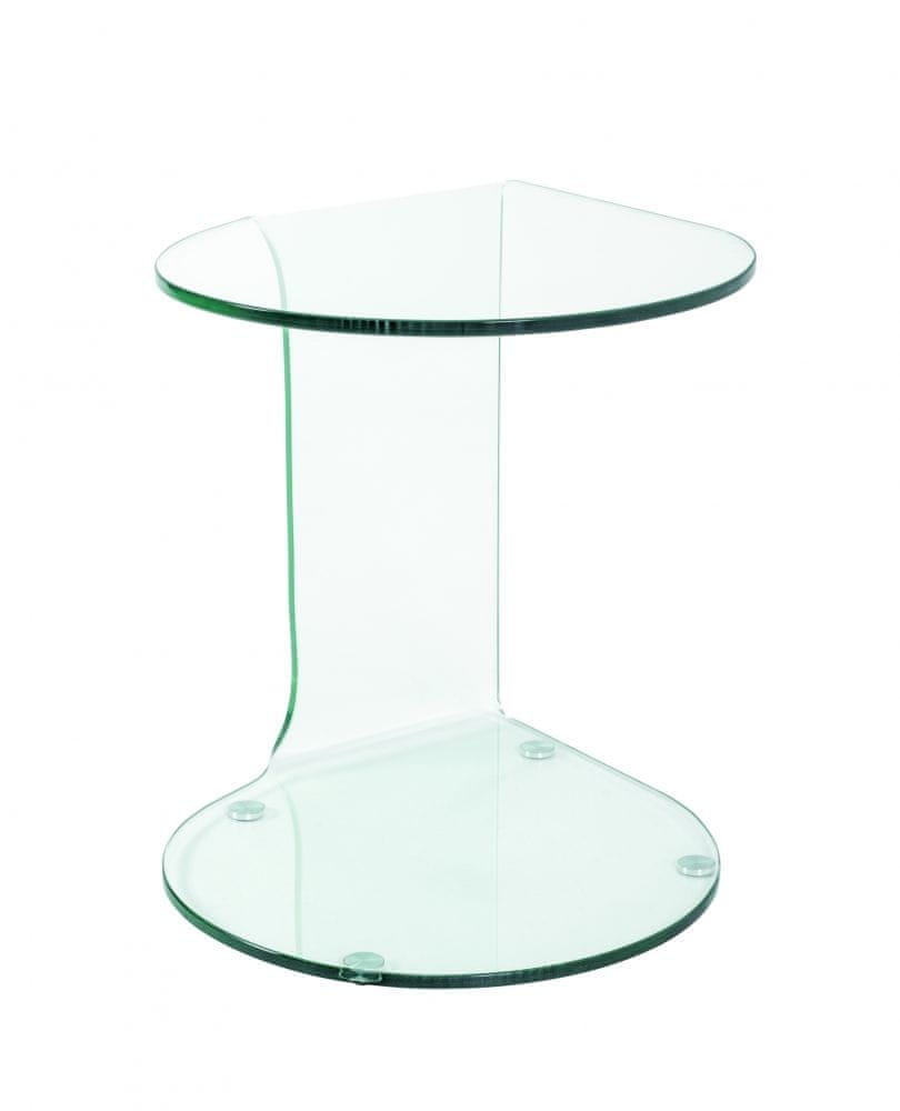 Mørtens Furniture Nočný stolík Felix I, 51 cm, číre sklo